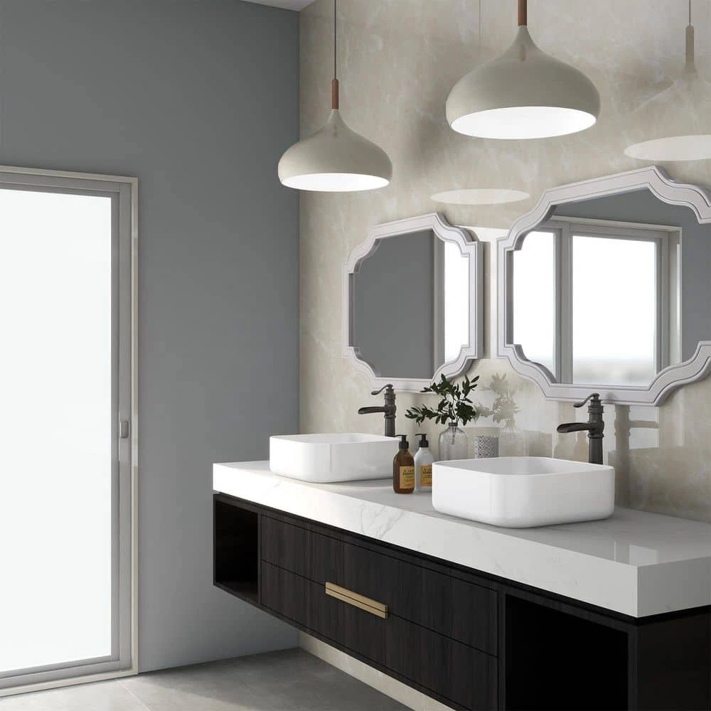 DEERVALLEY White Rectangular Bathroom Ceramic Vessel Sink Art Basin in White Not Included Facuet 4 DEERVALLEY White Rectangular Bathroom Ceramic Vessel Sink Art Basin in White Not Included Facuet - Image 2