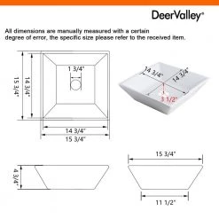 DEERVALLEY Classic Ceramic Square Vessel Sink in White 12 DEERVALLEY Classic Ceramic Square Vessel Sink in White -Bathroom Sinks Sales white deervalley vessel sinks dv 1v022 40 1000