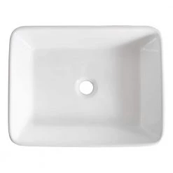 DEERVALLEY Rectangular Bathroom Ceramic Vessel Sink Art Basin in White 24 DEERVALLEY Rectangular Bathroom Ceramic Vessel Sink Art Basin in White -Bathroom Sinks Sales white deervalley vessel sinks dv 1v031 1f 1000
