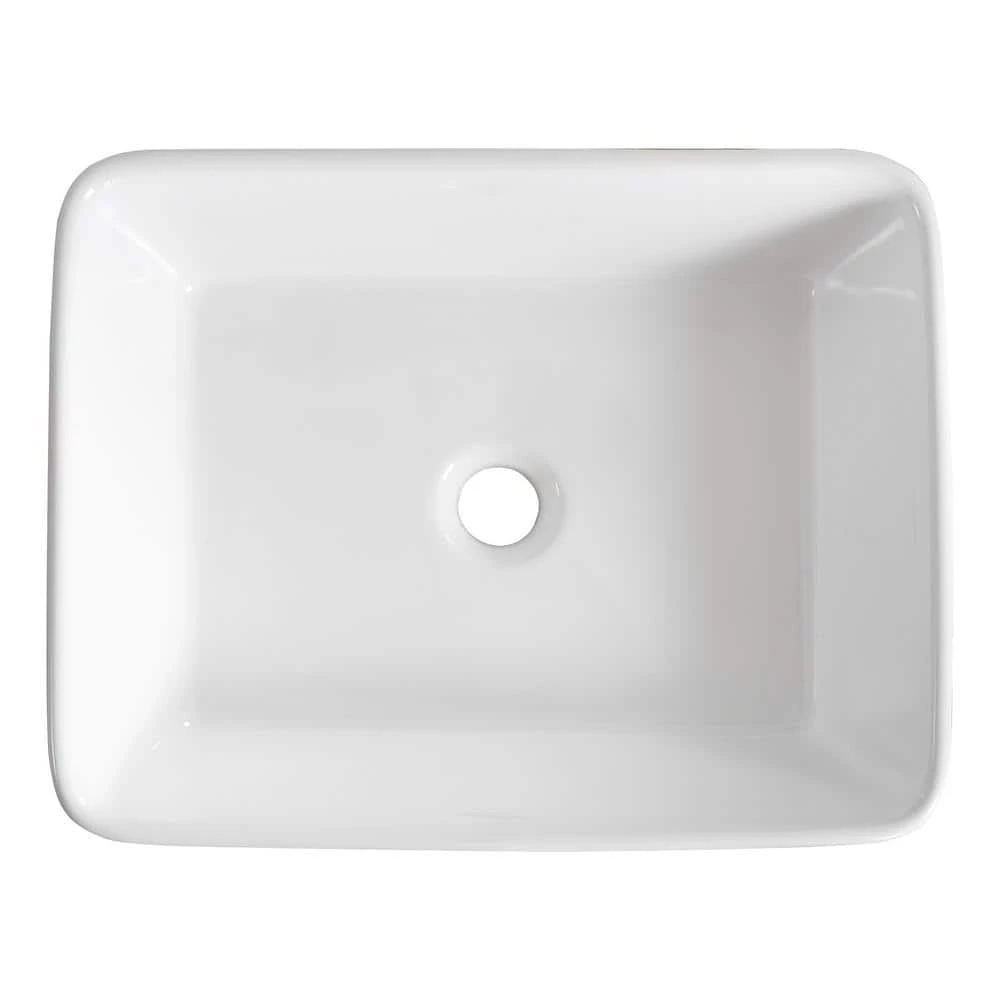 DEERVALLEY Rectangular Bathroom Ceramic Vessel Sink Art Basin in White 12 DEERVALLEY Rectangular Bathroom Ceramic Vessel Sink Art Basin in White - Image 10