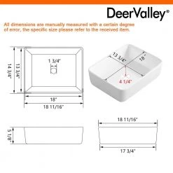DEERVALLEY Rectangular Bathroom Ceramic Vessel Sink Art Basin in White 17 DEERVALLEY Rectangular Bathroom Ceramic Vessel Sink Art Basin in White -Bathroom Sinks Sales white deervalley vessel sinks dv 1v031 40 1000
