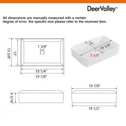 DEERVALLEY Classic Ceramic Rectangular Vessel Sink in White -Bathroom Sinks Sales white deervalley vessel sinks dv 1v032 40 1000
