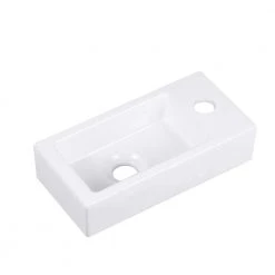 DEERVALLEY Ceramic Handmade Rectangular Wall Mount Bathroom Sink in White -Bathroom Sinks Sales white deervalley wall mount sinks dv 1v081r 44 1000