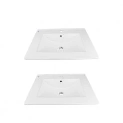 RENOVATORS SUPPLY MANUFACTURING Self-Rimming Square Drop-In Bathroom Sink in White Porcelain (Set of 2)