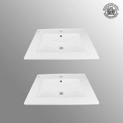 RENOVATORS SUPPLY MANUFACTURING Self-Rimming Square Drop-In Bathroom Sink in White Porcelain (Set of 2) 14 RENOVATORS SUPPLY MANUFACTURING Self-Rimming Square Drop-In Bathroom Sink in White Porcelain (Set of 2) -Bathroom Sinks Sales white drop in bathroom sinks 30336 c3 1000