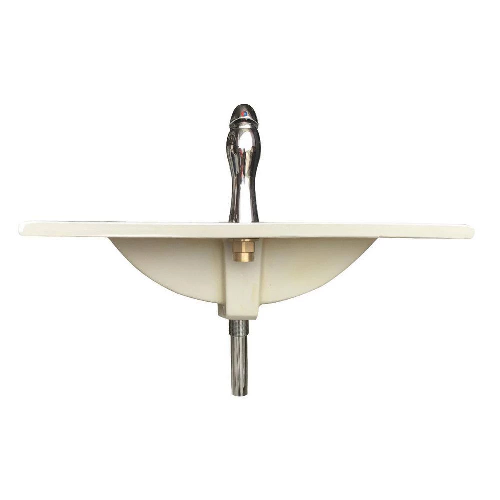 RENOVATORS SUPPLY MANUFACTURING Bo 24 in. Square Drop-In Bathroom Sink in White with Overflow Faucet and Drain 9 RENOVATORS SUPPLY MANUFACTURING Bo 24 in. Square Drop-In Bathroom Sink in White with Overflow Faucet and Drain - Image 7