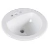 Kingsman Hardware 19 in. Round Topmount/Self Rimming/Drop-In Glazed Vitreous Ceramic Lavatory Vanity Bathroom Sink Pure in White -Bathroom Sinks Sales white drop in bathroom sinks tt1922p 64 1000