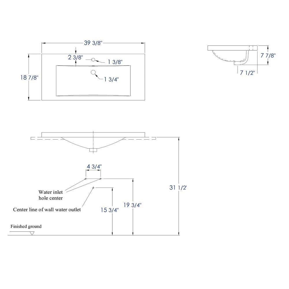 EAGO 7.9 in. Drop-In Sink Basin in White 4 EAGO 7.9 in. Drop-In Sink Basin in White - Image 2