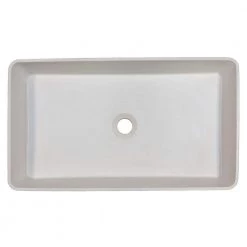 Eden Bath Wide White Concrete Rectangular Vessel Sink with Drain -Bathroom Sinks Sales white eden bath vessel sinks eb n011wh fa 1000
