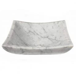 Eden Bath Square Deep Zen Sink in Carrara Marble -Bathroom Sinks Sales white eden bath vessel sinks eb s041cw p 44 1000
