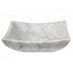 Eden Bath Square Deep Zen Sink in Carrara Marble -Bathroom Sinks Sales white eden bath vessel sinks eb s041cw p 4f 1000