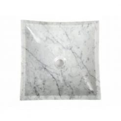 Eden Bath Square Deep Zen Sink in Carrara Marble -Bathroom Sinks Sales white eden bath vessel sinks eb s041cw p fa 1000