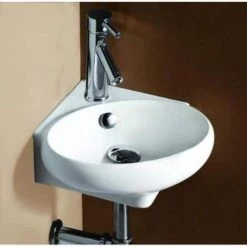 Elanti Wall-Mounted Corner Oval Compact Bathroom Sink in White 17 Elanti Wall-Mounted Corner Oval Compact Bathroom Sink in White -Bathroom Sinks Sales white elanti wall mount sinks 1103 31 1000