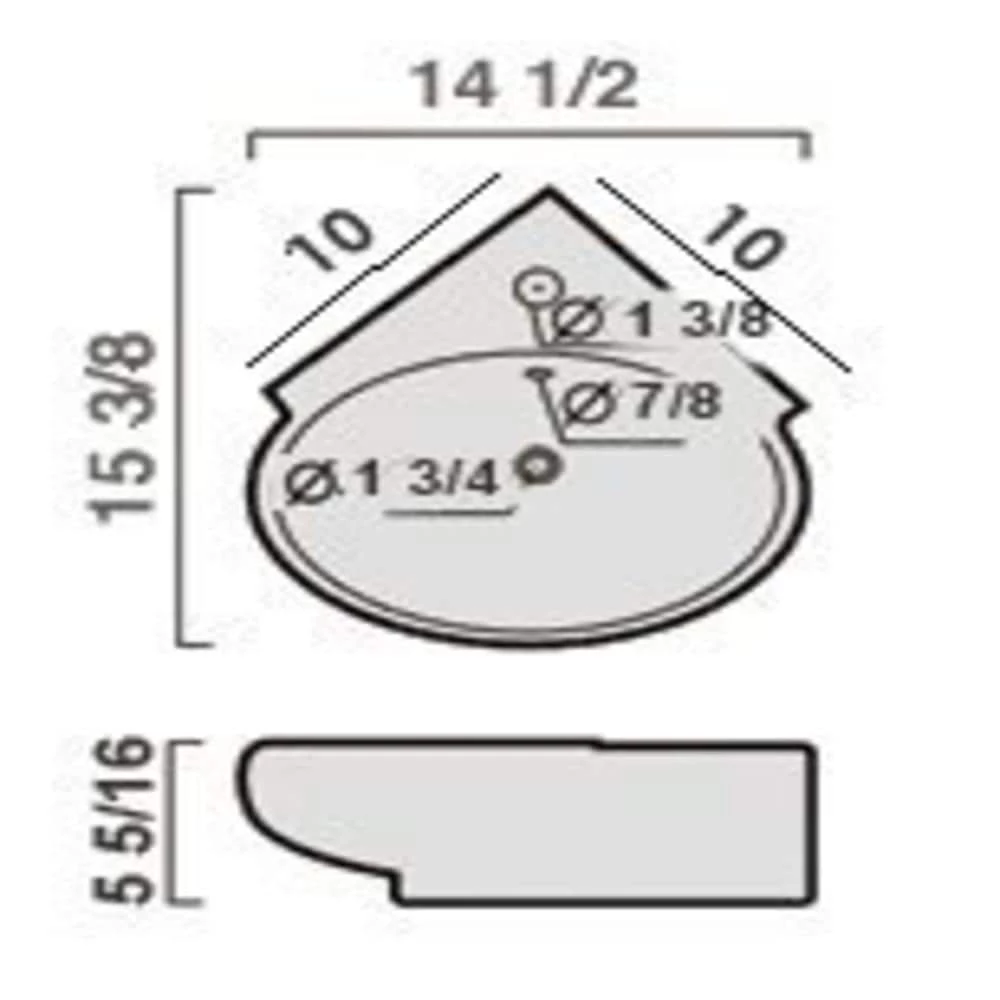 Elanti Wall-Mounted Corner Oval Compact Bathroom Sink in White 9 Elanti Wall-Mounted Corner Oval Compact Bathroom Sink in White - Image 7