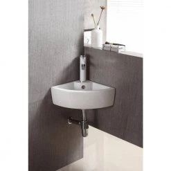 Elanti Wall-Mounted Corner Bathroom Sink in White -Bathroom Sinks Sales white elanti wall mount sinks ec9808 44 1000
