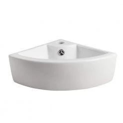 Elanti Wall-Mounted Corner Bathroom Sink in White -Bathroom Sinks Sales white elanti wall mount sinks ec9808 4f 1000