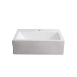 Elanti Wall-Mounted Rectangle Bathroom Sink in White -Bathroom Sinks Sales white elanti wall mount sinks ec9859 4f 1000