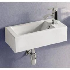 Elanti Wall-Mounted Left-Facing Rectangle Bathroom Sink in White 17 Elanti Wall-Mounted Left-Facing Rectangle Bathroom Sink in White -Bathroom Sinks Sales white elanti wall mount sinks ec9899 l 31 1000