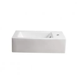 Elanti Wall-Mounted Left-Facing Rectangle Bathroom Sink in White 12 Elanti Wall-Mounted Left-Facing Rectangle Bathroom Sink in White -Bathroom Sinks Sales white elanti wall mount sinks ec9899 l 4f 1000