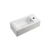Elanti Wall-Mounted Left-Facing Rectangle Bathroom Sink in White -Bathroom Sinks Sales white elanti wall mount sinks ec9899 l 64 1000