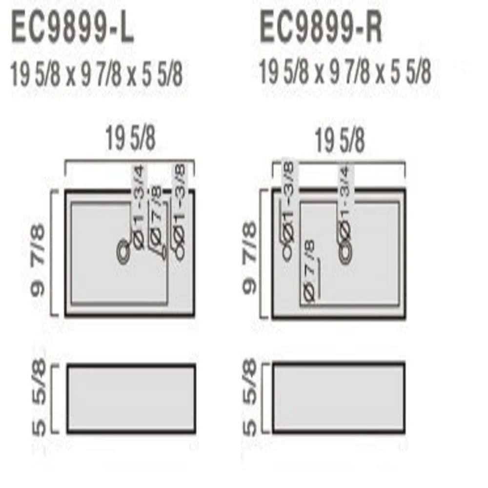 Elanti Wall-Mounted Left-Facing Rectangle Bathroom Sink in White 9 Elanti Wall-Mounted Left-Facing Rectangle Bathroom Sink in White - Image 7