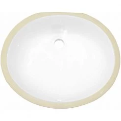 Unbranded 16-Gauge-Sinks 18.25 in. Undermount Bathroom Sink in White