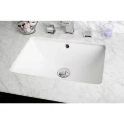 Unbranded 16-Gauge-Sinks 18.25 in. Undermount Bathroom Sink in White -Bathroom Sinks Sales white enamel glaze undermount bathroom sinks 16gs 20461 4f 1000