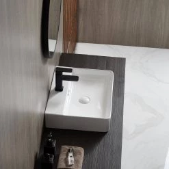 Eridanus Modern White 19 in. Vessel Sink in Ceramic Rectangular Bathroom Cloakroom Sink with Overflow 17 Eridanus Modern White 19 in. Vessel Sink in Ceramic Rectangular Bathroom Cloakroom Sink with Overflow -Bathroom Sinks Sales white eridanus vessel sinks junxlp 048 4f 1000