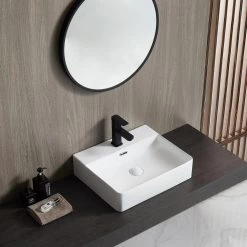 Eridanus Modern White 19 in. Vessel Sink in Ceramic Rectangular Bathroom Cloakroom Sink with Overflow 16 Eridanus Modern White 19 in. Vessel Sink in Ceramic Rectangular Bathroom Cloakroom Sink with Overflow -Bathroom Sinks Sales white eridanus vessel sinks junxlp 048 c3 1000