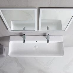 Eridanus 43 in. White Modern Sink Rectangular Ceramic Vessel Sink Overflow with Pop Up Drain -Bathroom Sinks Sales white eridanus vessel sinks junxlp 070 1f 1000