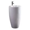 FINE FIXTURES Island 20 in. W x 19 in. L Modern White Vitreous China Round 1-Piece Pedestal Sink and Basin Combo with Overflow -Bathroom Sinks Sales white fine fixtures pedestal sinks is2020w 64 1000