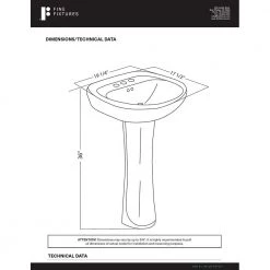 FINE FIXTURES Prestige 19.5 in. W x 17.5 in. L Modern White Ceramic Pedestal Sink and Basin Combo -Bathroom Sinks Sales white fine fixtures pedestal sinks pr2017w 40 1000