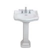 FINE FIXTURES Roosevelt 22 in. Pedestal White Vitreous China Rectangular Vessel Sink with Overflow 8 in. Faucet Hole -Bathroom Sinks Sales white fine fixtures pedestal sinks rs22w8 64 1000