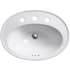 KOHLER Serif Ceramic Drop-In Bathroom Sink in White with Overflow Drain 19 KOHLER Serif Ceramic Drop-In Bathroom Sink in White with Overflow Drain -Bathroom Sinks Sales white finish kohler drop in bathroom sinks k 2075 8 0 40 1000