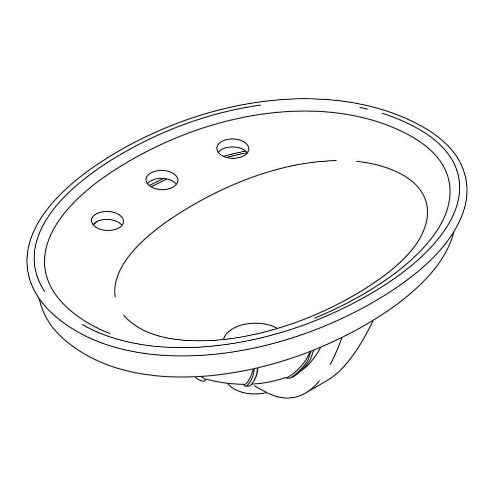 KOHLER Serif Ceramic Drop-In Bathroom Sink in White with Overflow Drain 11 KOHLER Serif Ceramic Drop-In Bathroom Sink in White with Overflow Drain - Image 9