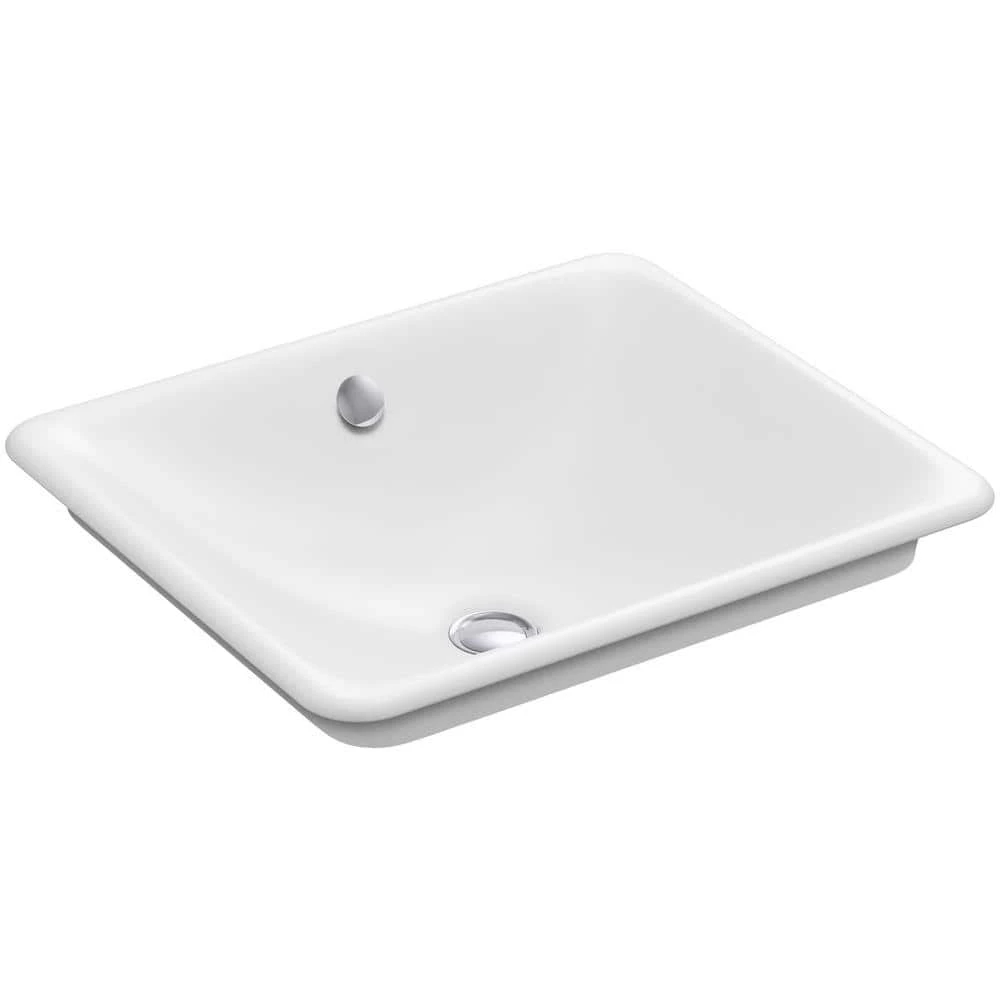 KOHLER Iron Plains Vessel Cast Iron Bathroom Sink in White with Painted Underside and Overflow 3 KOHLER Iron Plains Vessel Cast Iron Bathroom Sink in White with Painted Underside and Overflow