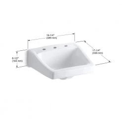 KOHLER Greenwich 20-3/4 in. Wall-Mounted Vitreous China Bathroom Sink in White with Overflow Drain -Bathroom Sinks Sales white finish kohler wall mount sinks k 2032 0 4f 1000