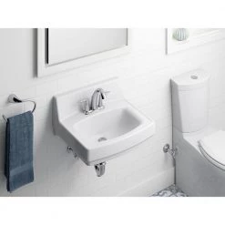 KOHLER Greenwich 20-3/4 in. Wall-Mounted Vitreous China Bathroom Sink in White with Overflow Drain -Bathroom Sinks Sales white finish kohler wall mount sinks k 2032 0 d4 1000