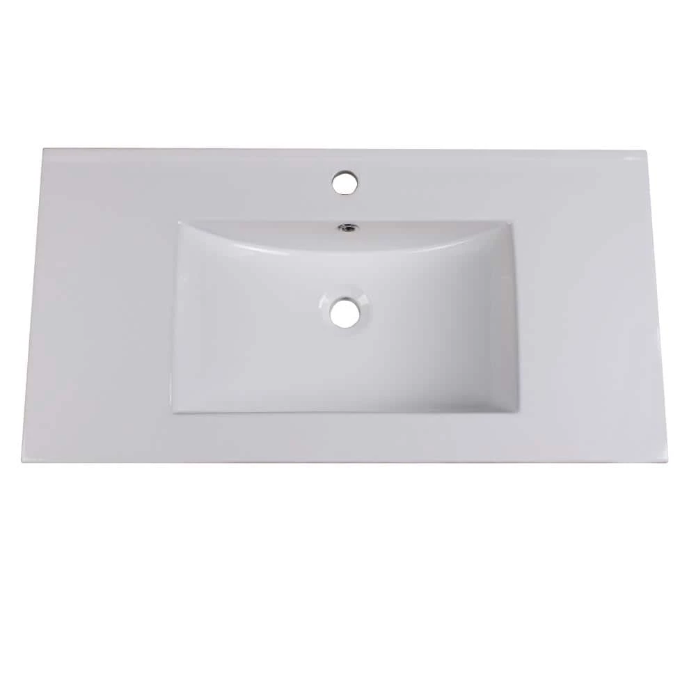 Fresca Torino 36 in. Drop-In Ceramic Bathroom Sink in White with Integrated Bowl 3 Fresca Torino 36 in. Drop-In Ceramic Bathroom Sink in White with Integrated Bowl