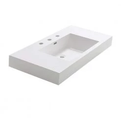 Fresca Mezzo 40 in. Drop-In Acrylic Bathroom Sink in White with Integrated Bowl -Bathroom Sinks Sales white fresca drop in bathroom sinks fvs8010wh 4f 1000