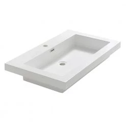 Fresca Medio 32 in. Drop-In Acrylic Bathroom Sink in White with Integrated Bowl -Bathroom Sinks Sales white fresca drop in bathroom sinks fvs8080wh 4f 1000