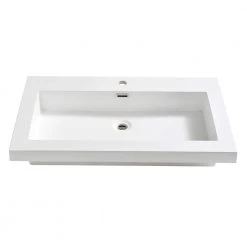 Fresca Medio 32 in. Drop-In Acrylic Bathroom Sink in White with Integrated Bowl