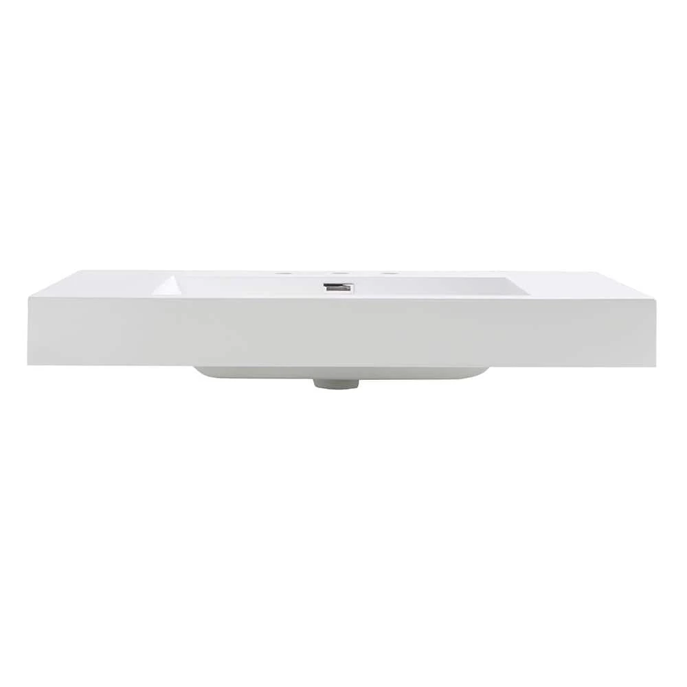 Fresca Vista 36 in. Drop-In Acrylic Bathroom Sink in White with Integrated Bowl 6 Fresca Vista 36 in. Drop-In Acrylic Bathroom Sink in White with Integrated Bowl - Image 4