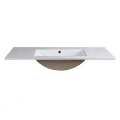 Fresca Allier 40 in. Drop-In Ceramic Bathroom Sink in White with Integrated Bowl -Bathroom Sinks Sales white fresca drop in bathroom sinks fvs8140wh 4f 1000