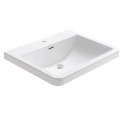 Fresca Milano 26 in. Drop-In Acrylic Bathroom Sink in White with Integrated Bowl -Bathroom Sinks Sales white fresca drop in bathroom sinks fvs8525wh 4f 1000