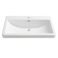 Fresca Milano 32 in. Drop-In Acrylic Bathroom Sink in White with Integrated Bowl