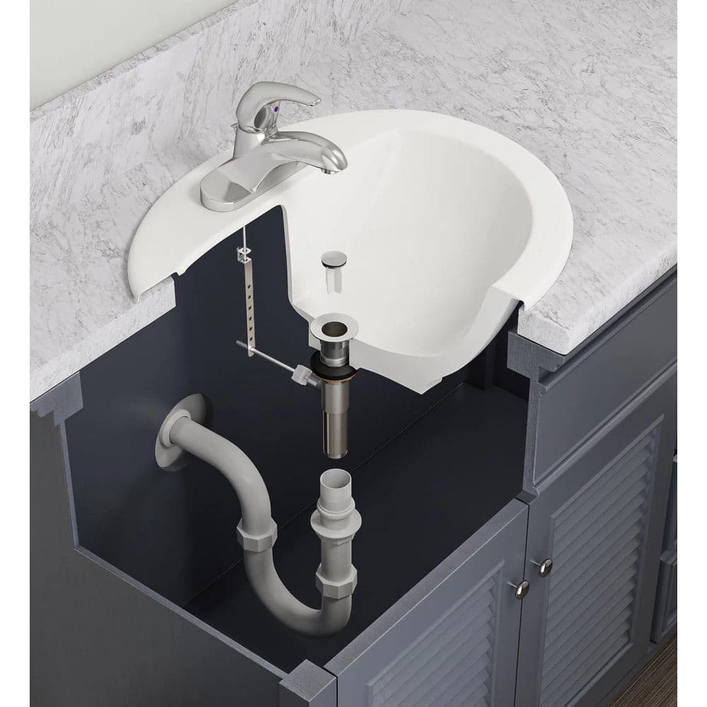 Glacier Bay Aragon Self-Rimming Drop-In Bathroom Sink in White 4 Glacier Bay Aragon Self-Rimming Drop-In Bathroom Sink in White - Image 2