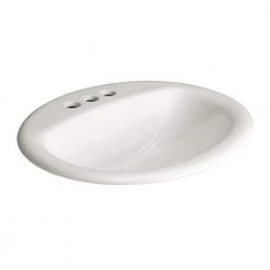 Glacier Bay Aragon Self-Rimming Drop-In Bathroom Sink in White