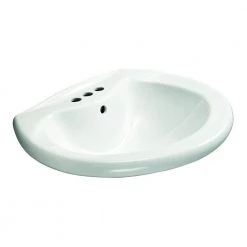 Glacier Bay Shelburne 20 in. Pedestal Sink Basin in White
