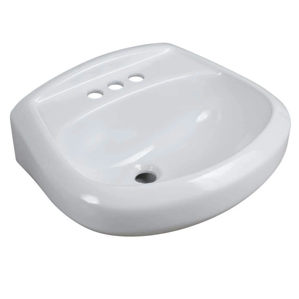 Glacier Bay Petite Aragon 8-3/8 in. Pedestal Sink Basin in White 3 Glacier Bay Petite Aragon 8-3/8 in. Pedestal Sink Basin in White